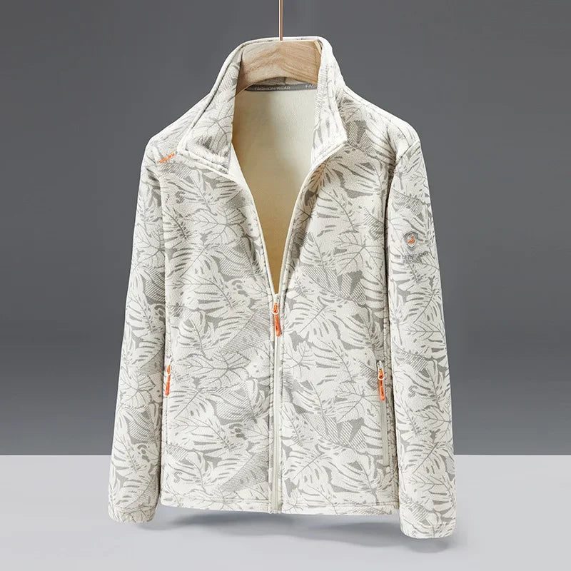 Soft fleece jacket with a high collar and zipper