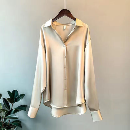 Elegant Women's Silk Blouse with Buttons