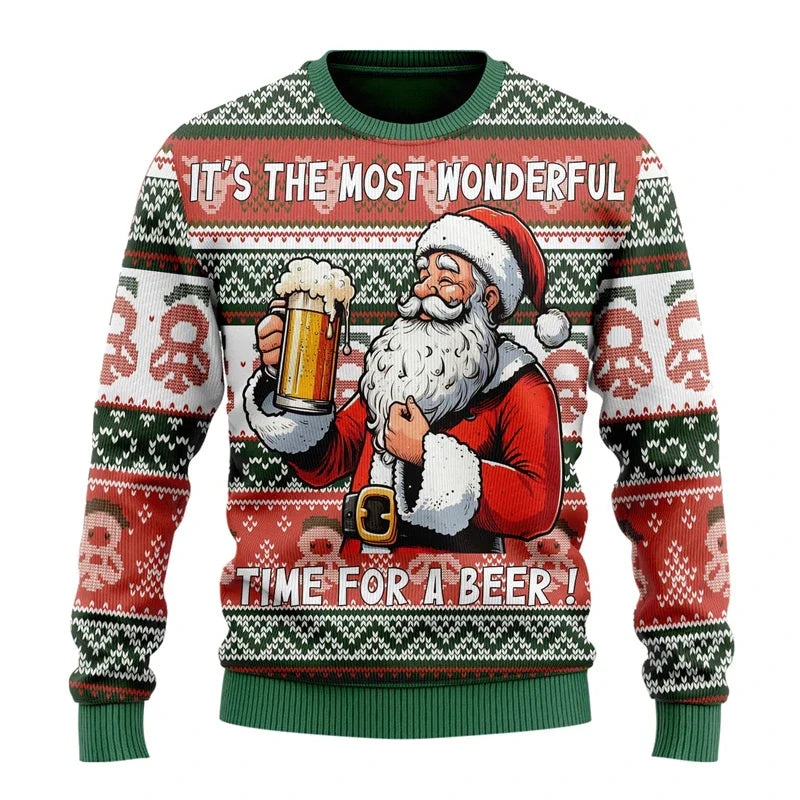 Männer Weihnachts-Pullover Bier Funny Design