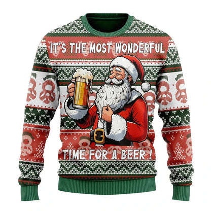Männer Weihnachts-Pullover Bier Funny Design