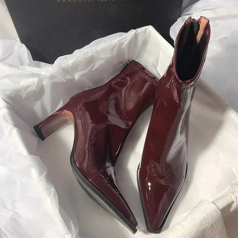 Chic Ankle Boots Women Block Heel