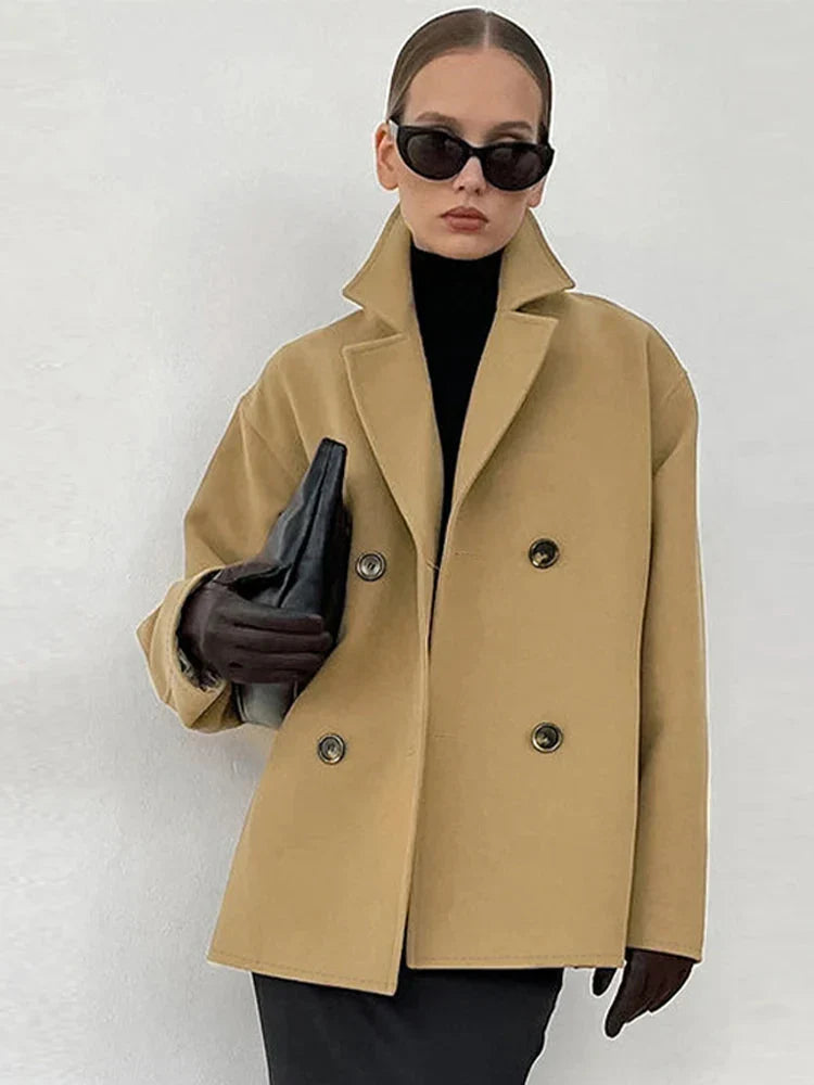 Elegant Women's Camel Hair Winter Coat