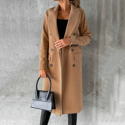 Long Women's Wool Jacket Trendy City Style
