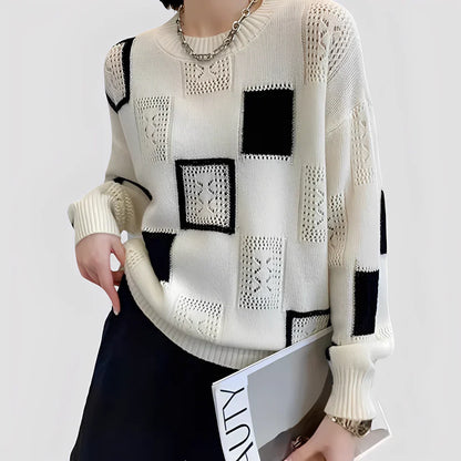 Fashionable women's sweater with crystal effect