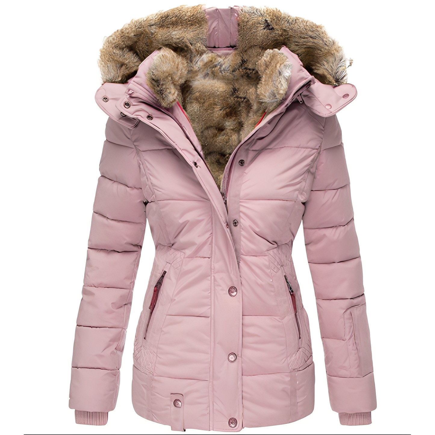Elegant Women's Jackets | Slim Winter Jacket with Fur Collar
