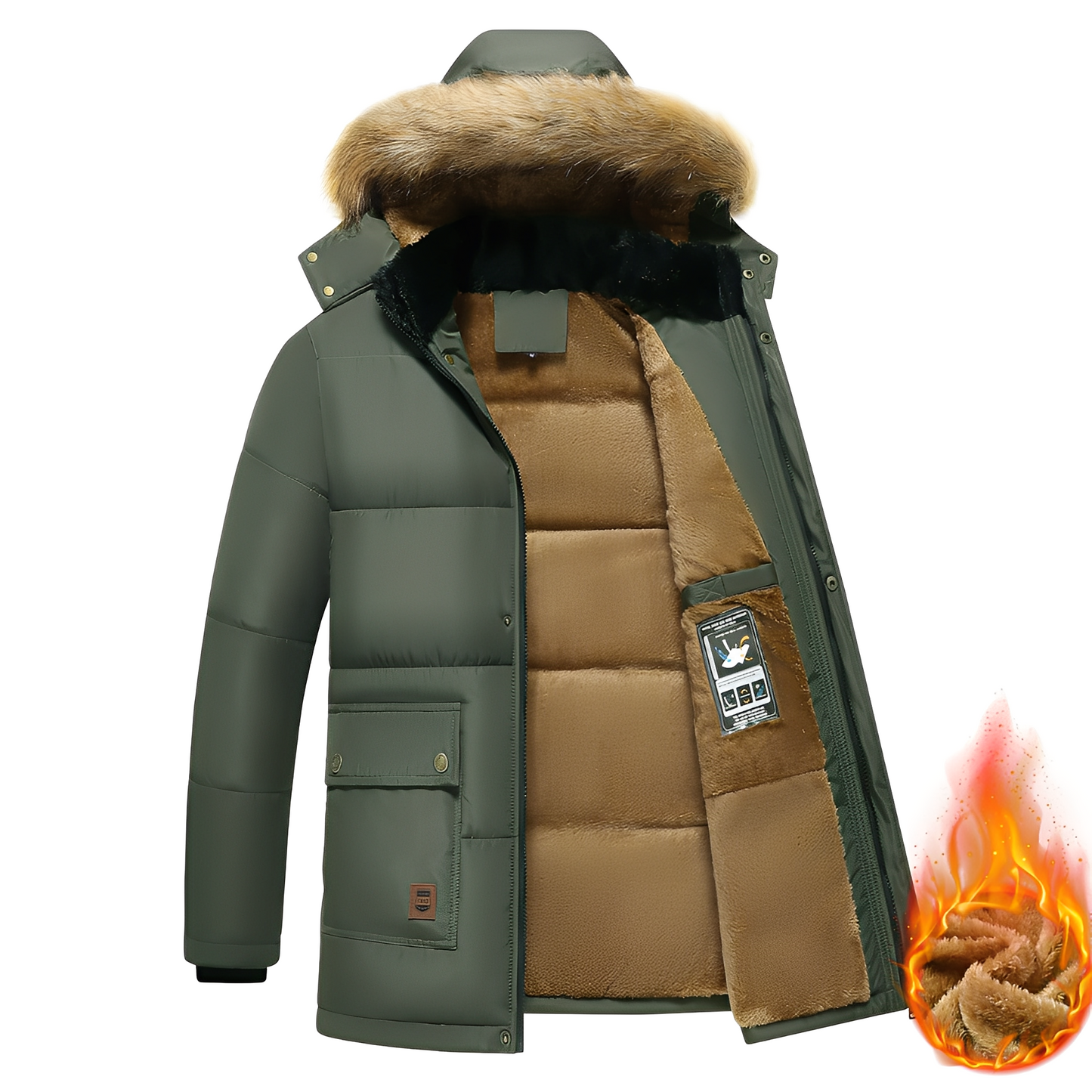 Men's Parka Jacket Warm Insulated