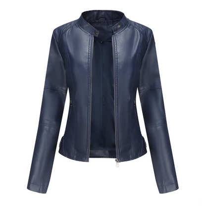 Stylischer Damen Leder-Mantel Slim Fit