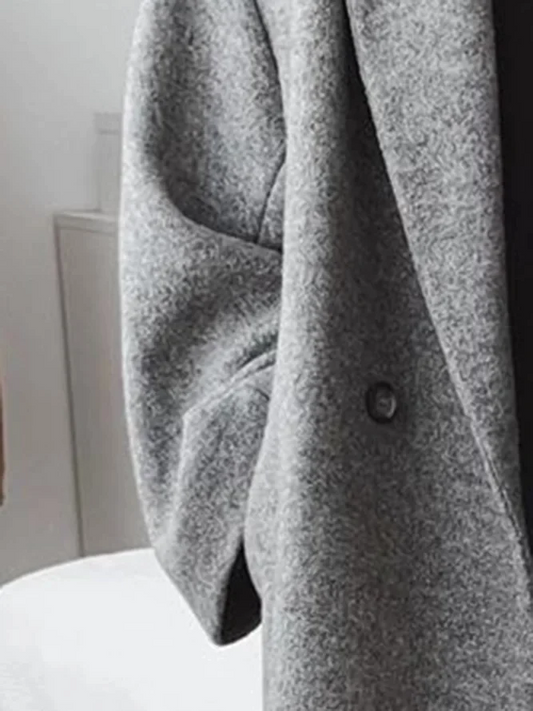 Damen Wintermantel Großzügig Elegantes Design Lang - IdealeKleiden