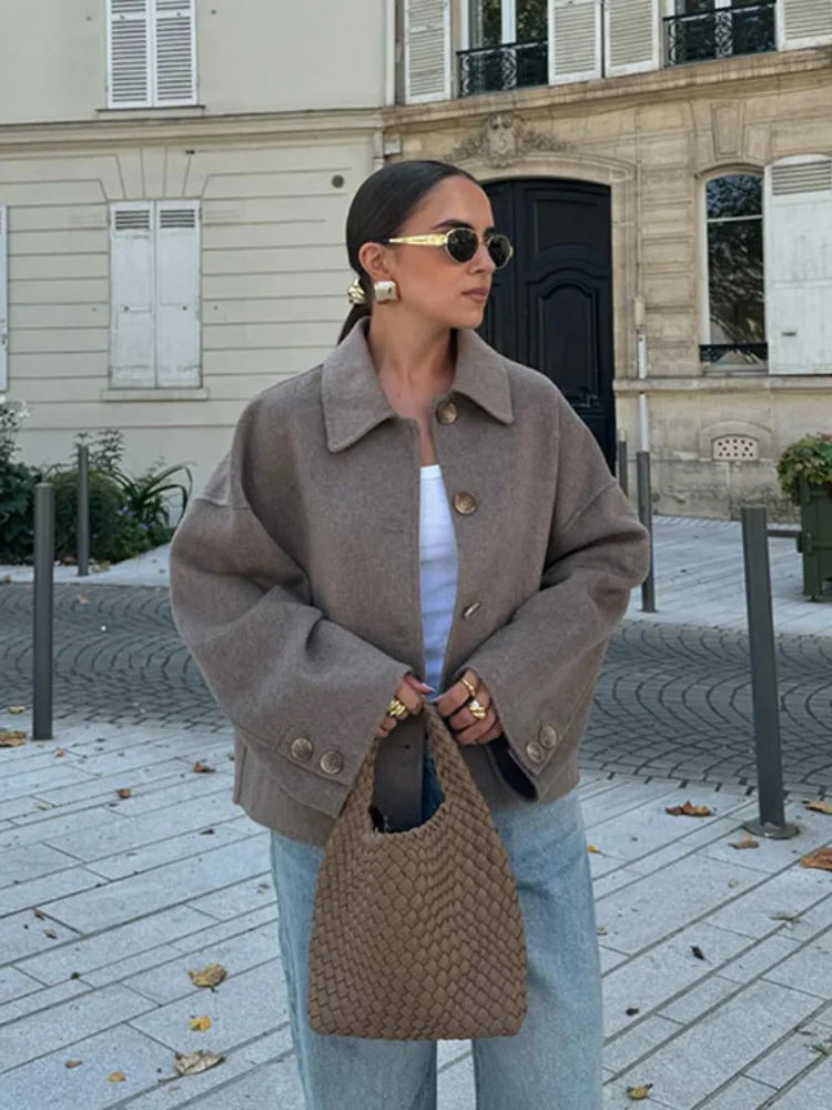 Oversize Wool Blend Jacket Warm & Cozy