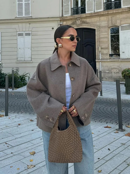 Oversize Wool Blend Jacket Warm & Cozy