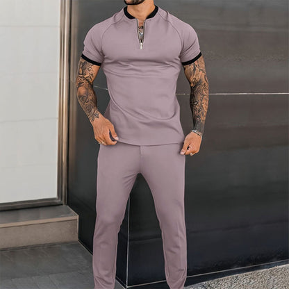 Men's Short Sleeve Two-Piece Sporty Set