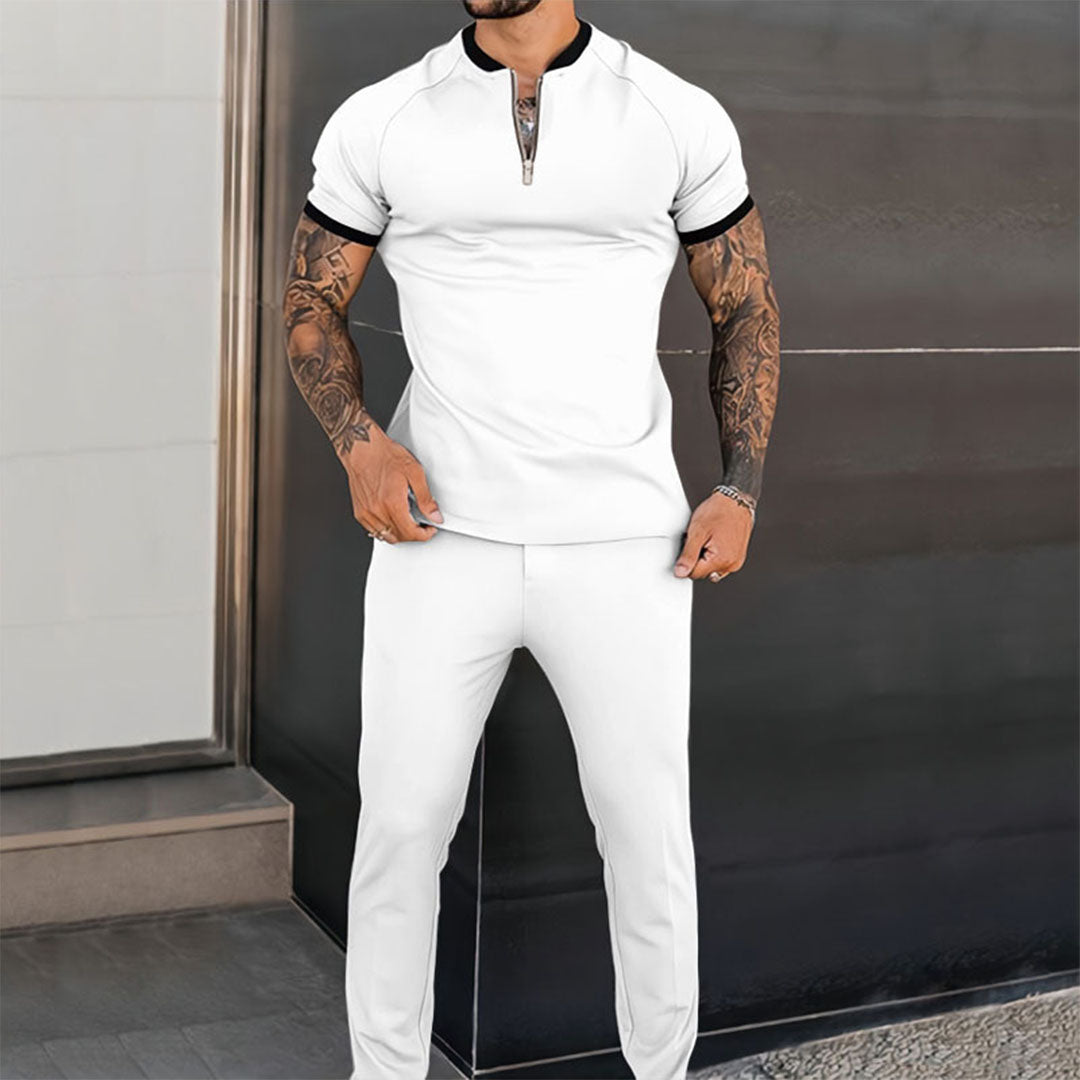 Men's Short Sleeve Two-Piece Sporty Set