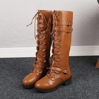 Steampunk Knee-High Boots Leather Look