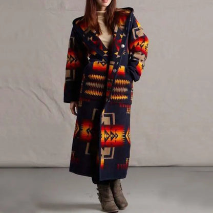 Long Boho Chic Ethnic Coat for Women