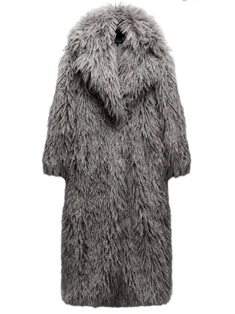 Long Winter Jacket Fur Coat Vintage Chic Streetwear