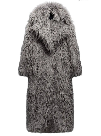 Long Winter Jacket Fur Coat Vintage Chic Streetwear