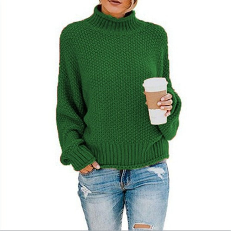 Soft Hand-Knitted Turtleneck Sweaters