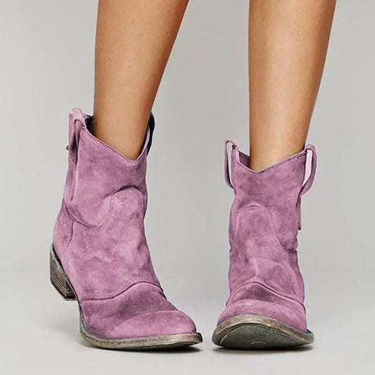 Stilvolle Stiefeletten Leder Spitze Elegant - IdealeKleiden