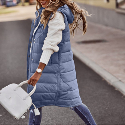 Winter Bodywarmer Oversized Hood Quilted