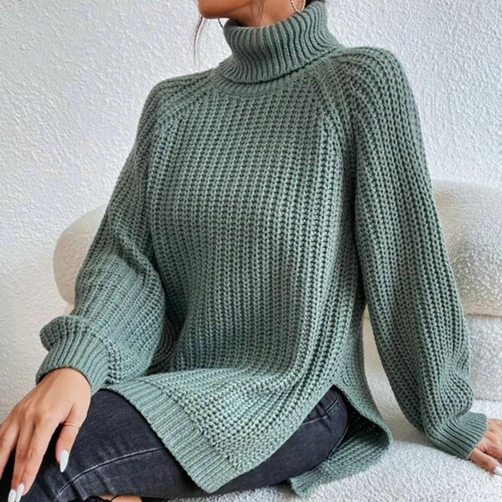 Soft Oversized Knitted Jumper Roll Neck Long Sleeves