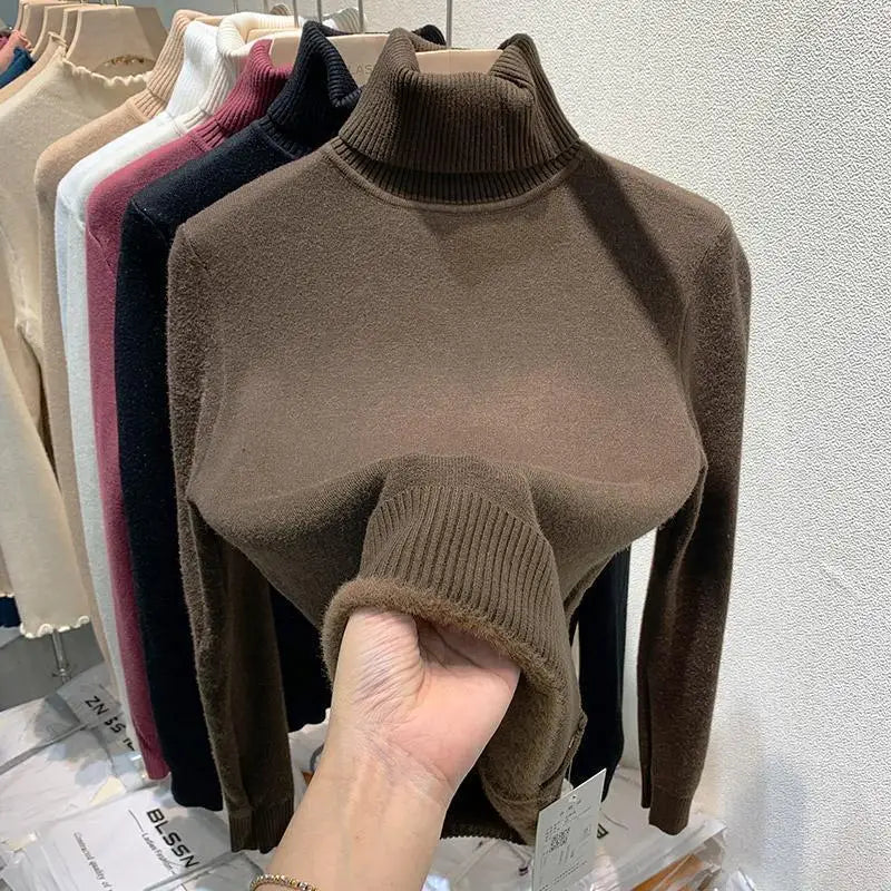 Rollkragenpullover Damen Warm Elegant Winter