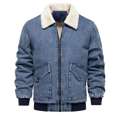 Men's Warm Lined Winter Denim Jacket