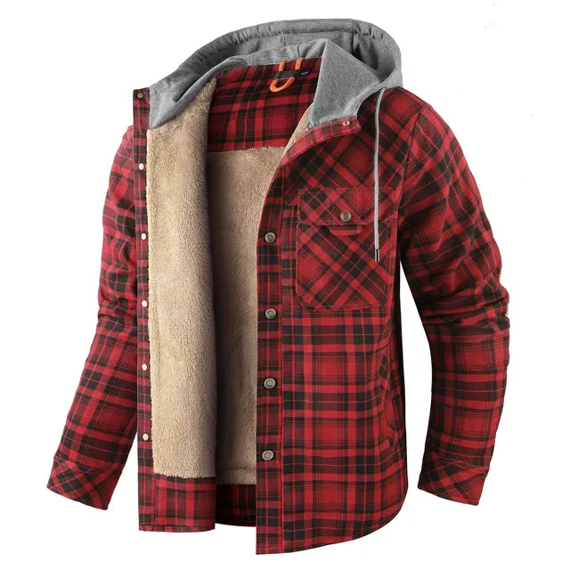 Warm Plaid Shirt Jacket Men