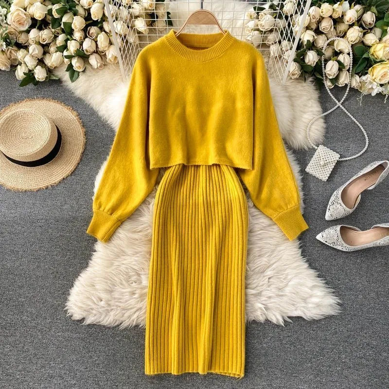 Women's Scarf Knit Set Soft