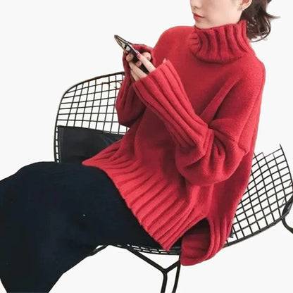 Großer Oversize Pullover Hochkragen Winter