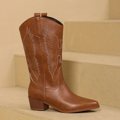 Western Boots Women Low Heel