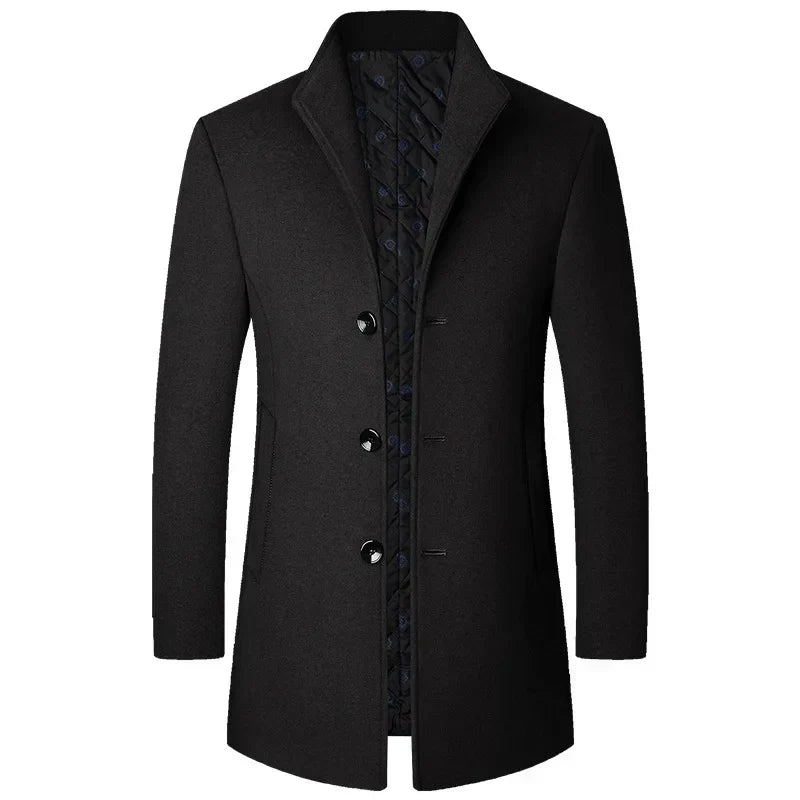 Men's Single-Breasted Quilted Winter Coat