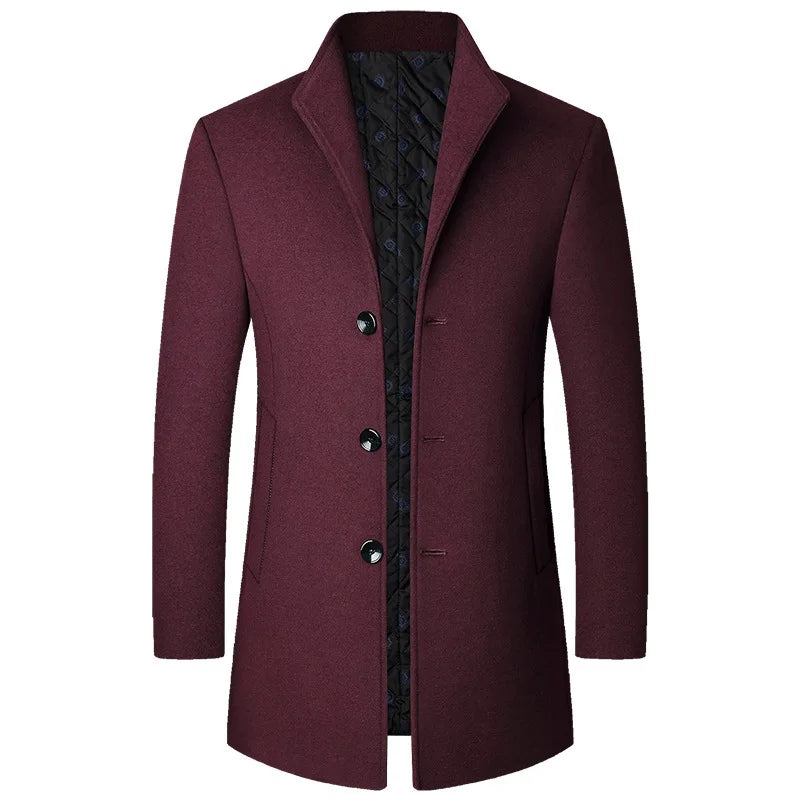 Men's Single-Breasted Quilted Winter Coat