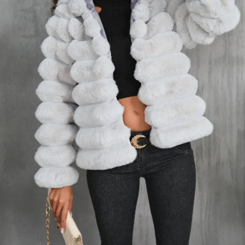 Luxury Dress | Imitation Fur Coat