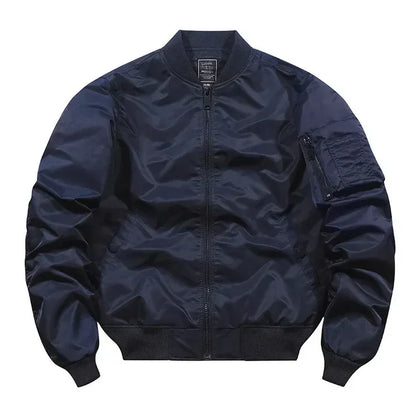 Leather bomber jacket aviator style