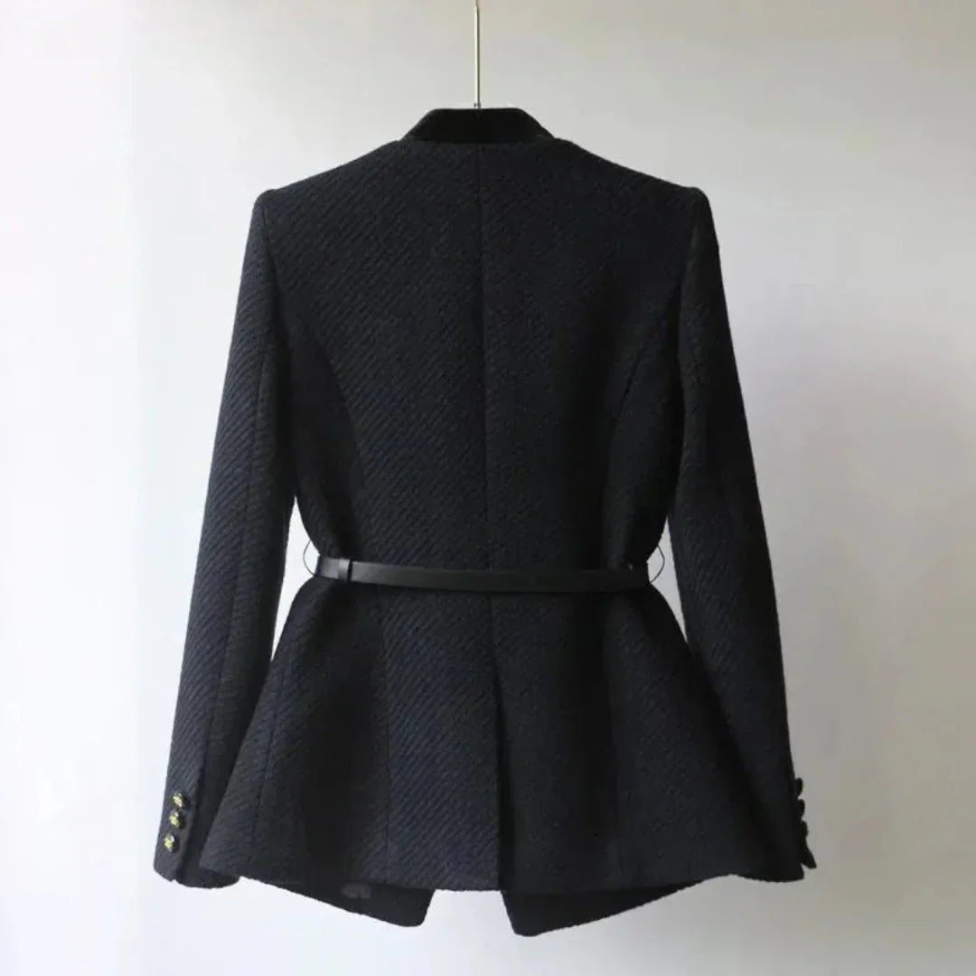 Taillierter Blazer Damen Elegant Geschnürt - IdealeKleiden