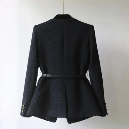 Taillierter Blazer Damen Elegant Geschnürt - IdealeKleiden
