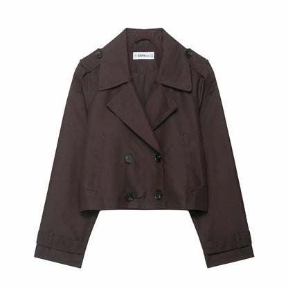 Damen Trenchcoat Klassisch mit Praktischen Taschen