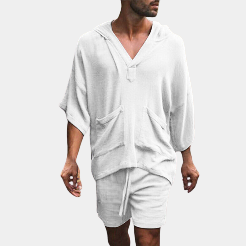 Men's Loose Shorts and Hoodie Set Boho Style