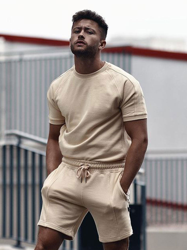 Herren Sommer Set: Sweatshirt und Shorts Komfort - IdealeKleiden