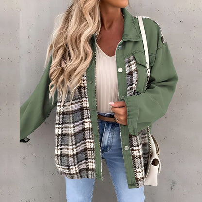 Plaid Women's Jacket Modern Chic