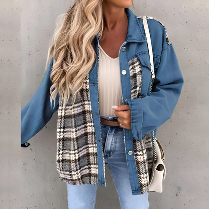 Plaid Women's Jacket Modern Chic