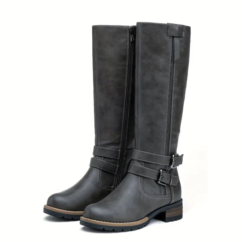 Women's Knee-High Lace-Up Boots Elegant