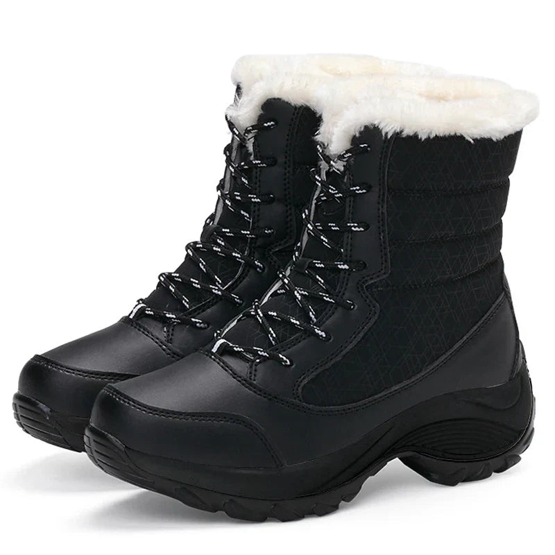Women's Waterproof Winter Warm Platform Fur Boots