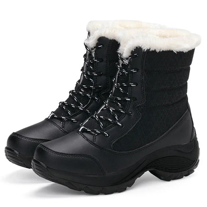 Women's Waterproof Winter Warm Platform Fur Boots