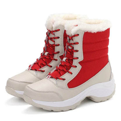 Women's Waterproof Winter Warm Platform Fur Boots