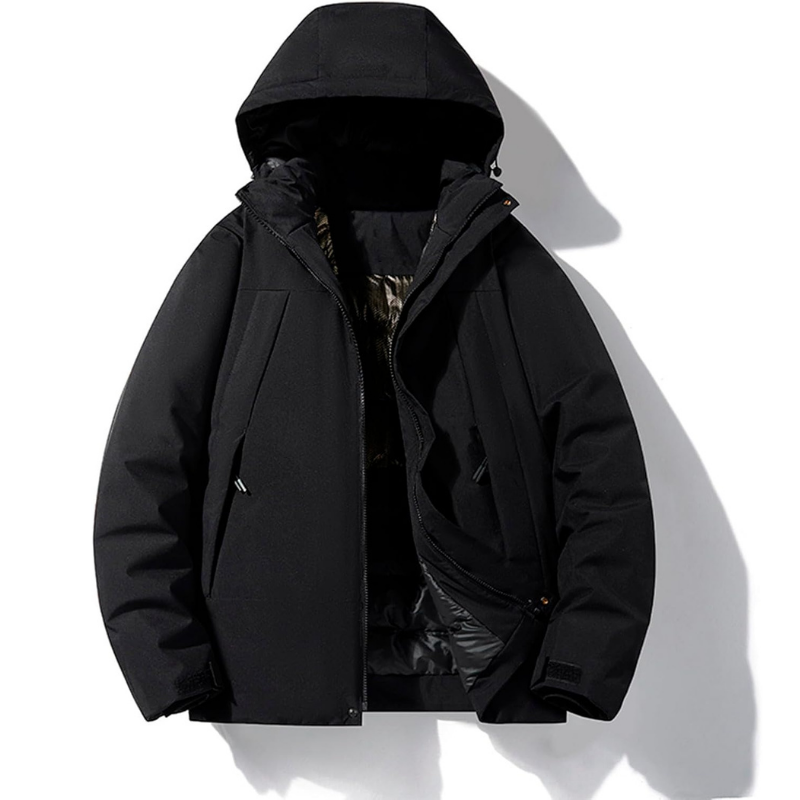 Practical women's clothing with hood and pockets