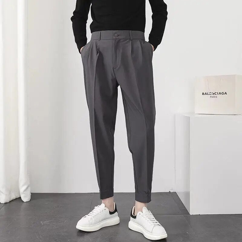 Comfortable Men's Trousers Elastic Waist Loose Fit