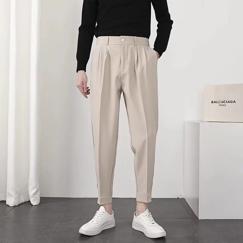 Comfortable Men's Trousers Elastic Waist Loose Fit