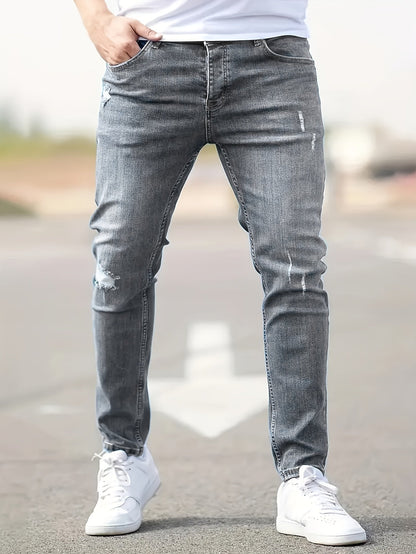 Men's Slim Fit Ripped Stretch Jeans