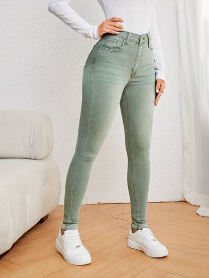 Schlanke Damenjeans High Waist Stil